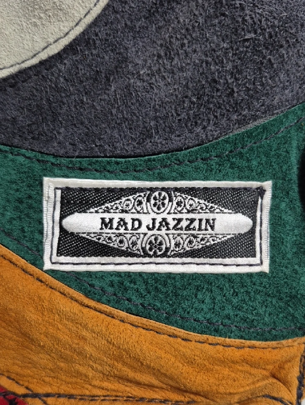 Mad JAZZIN Green MultiColor Leather Patchwork Tote Bag With Straps One Of A Kind - Picture 2 of 13